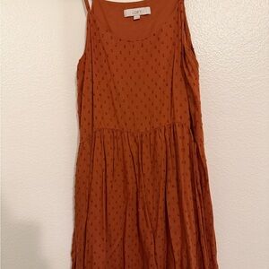 LOFT Women's Rust Midi Dress